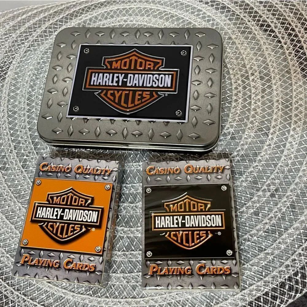 Harley Davidson Limited Edition Playing Cards with Metal Tin NWT